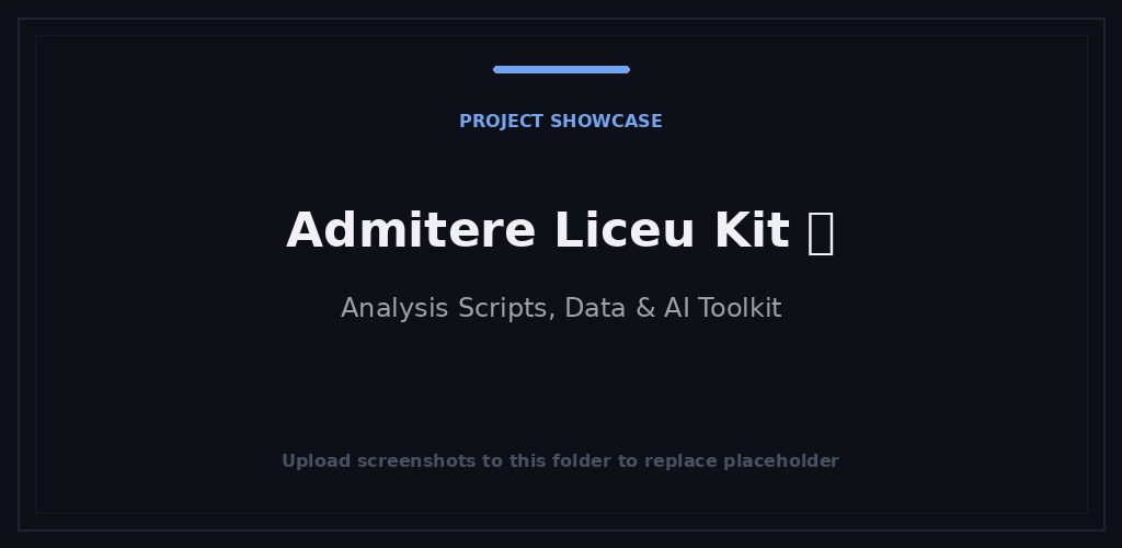 Admitere Liceu Kit 🎓