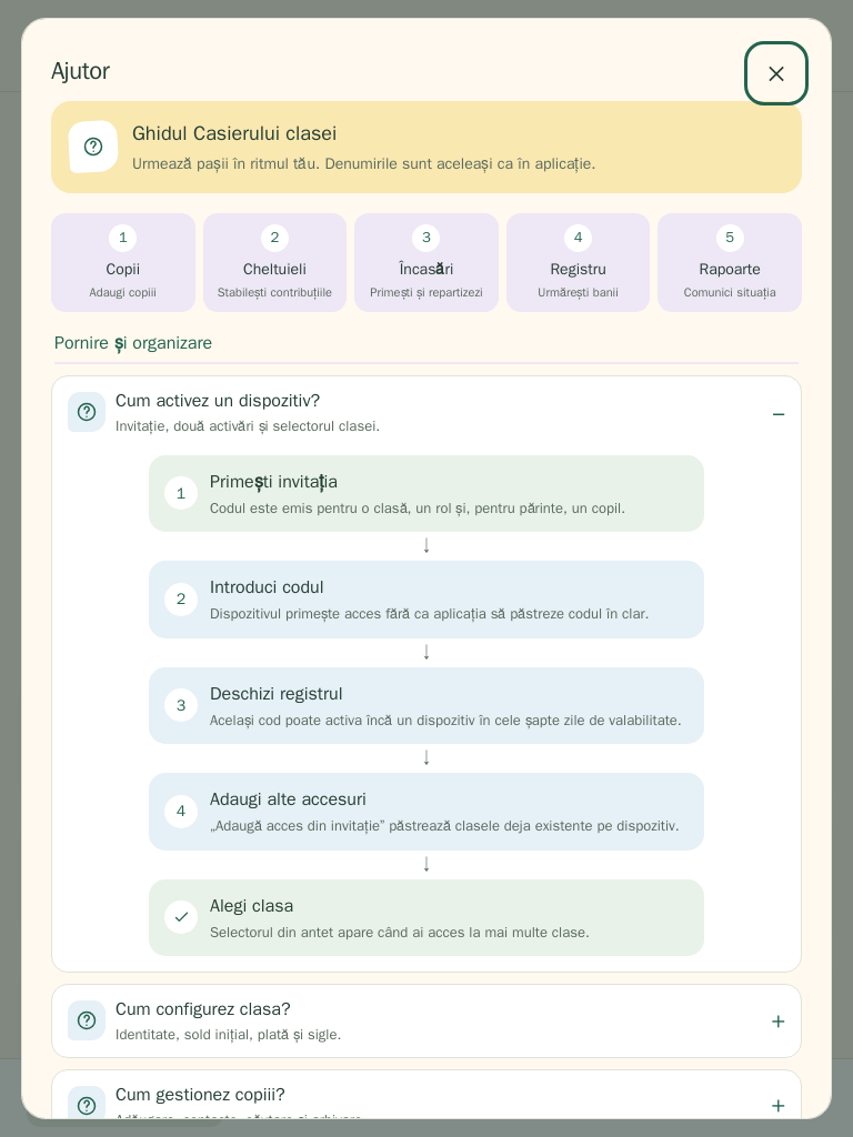 The built-in visual help on a tablet, with each step of activating a device