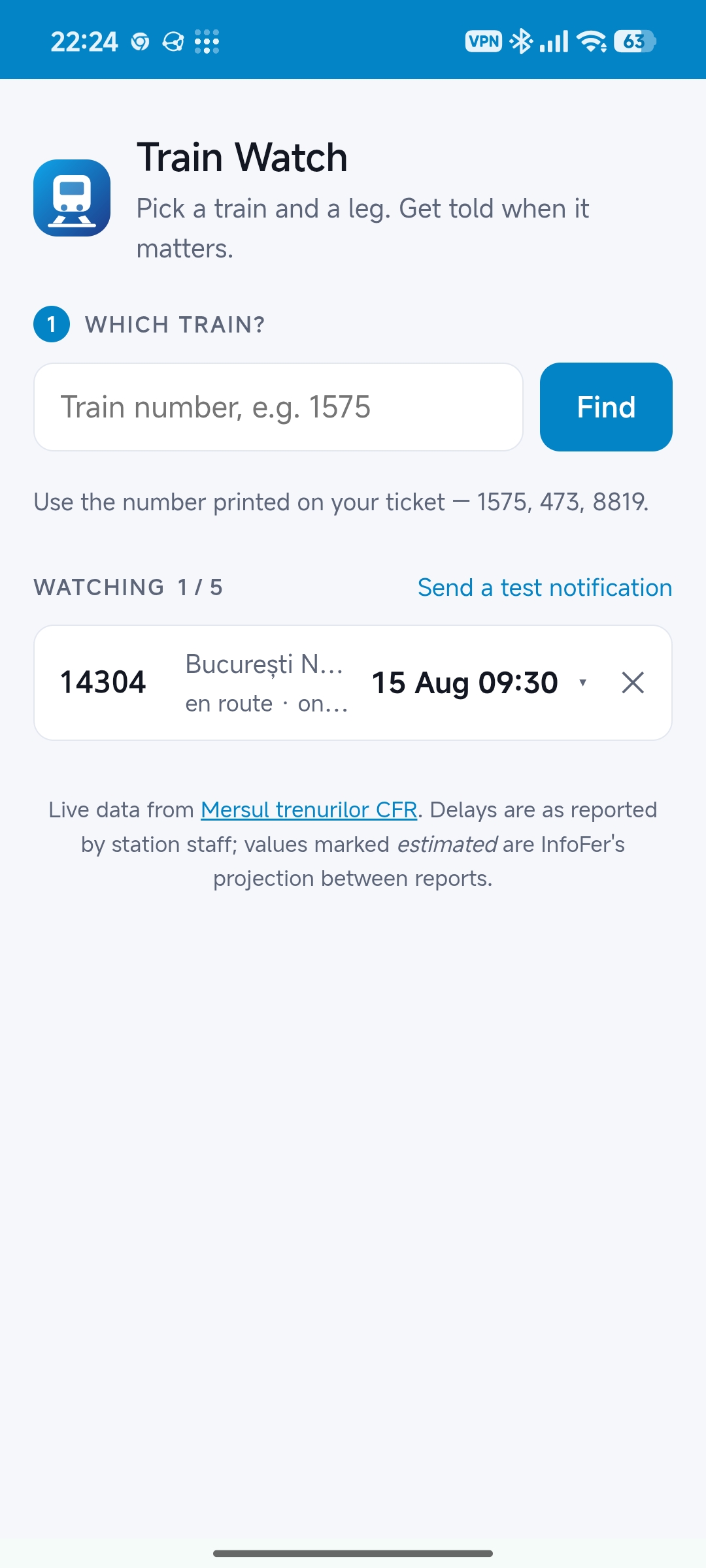 Intârzieri Tren App