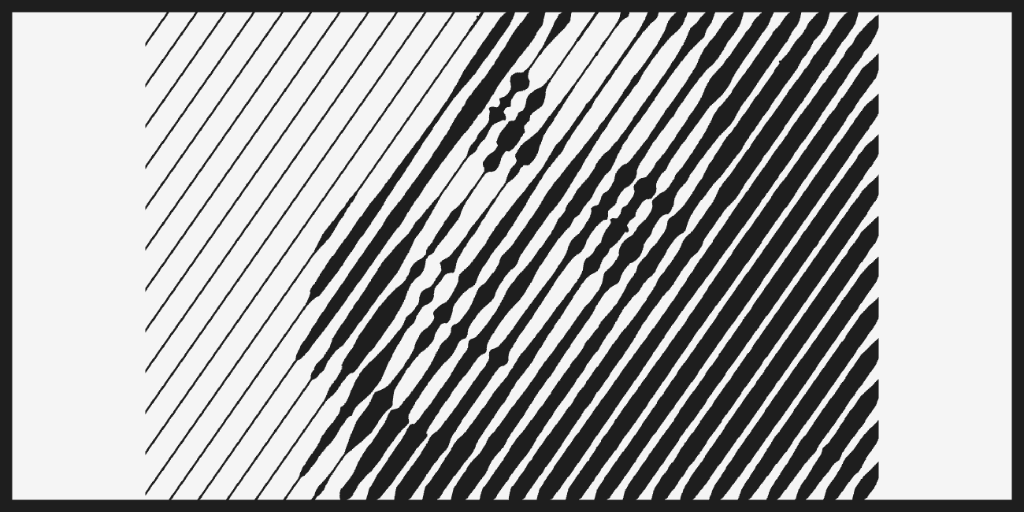 Slats Cut Style — Angled Parallel Bars Thickening with Tonal Density