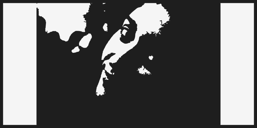 Poster Stencil / Graphic Portrait — Island-Free High-Contrast Metal