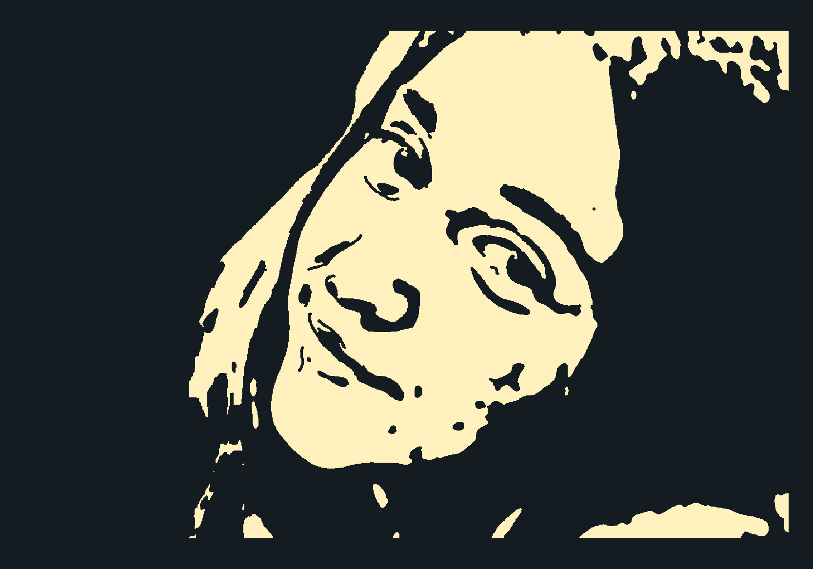 Panou finalizat în stilul Icon stencil, iluminat din spate