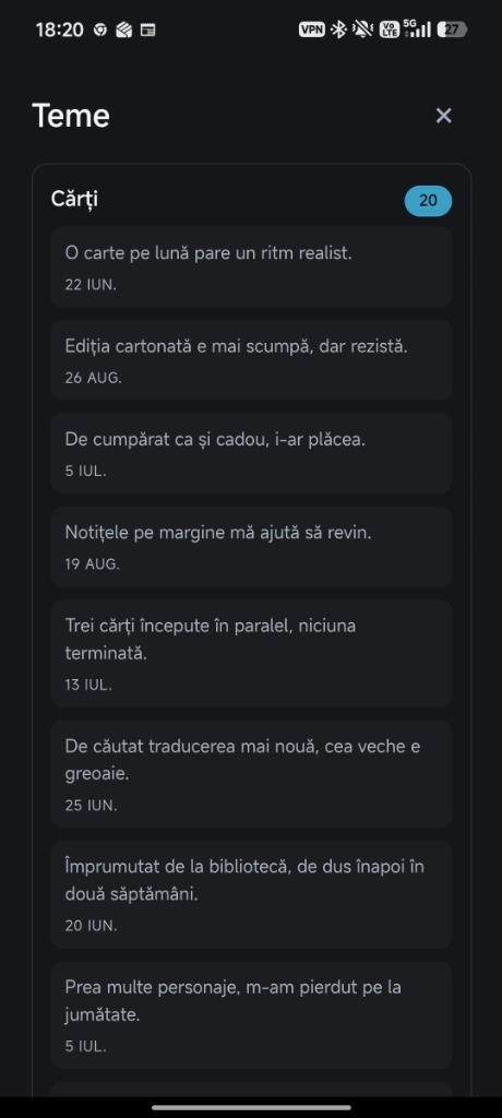 Theme Detail Stream — Books Collection (Cărți)