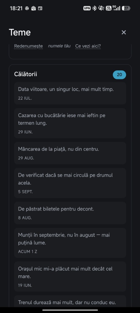 Theme Detail Stream — Travel Collection (Călătorii)