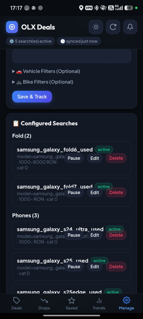 Configured Searches — Active Tracking & Multi-Group Management