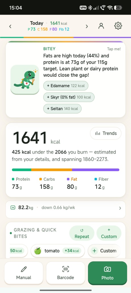Bitey Proactive Coaching & Dietary Suggestions