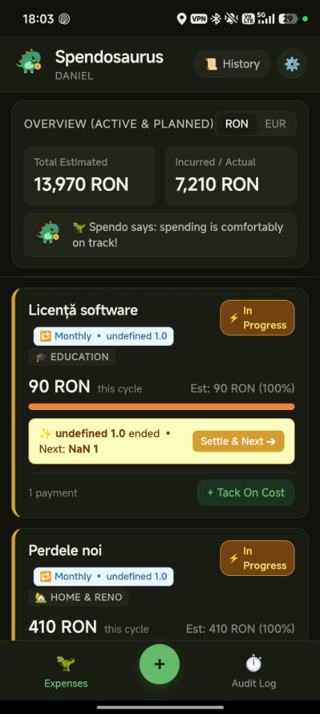 Recurring & Big-Ticket Expense Tracking Feed